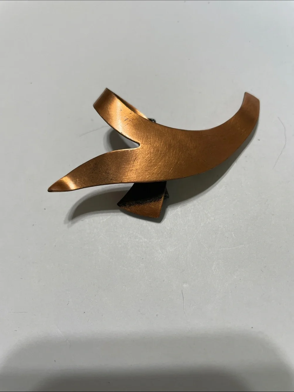 Modern Copper Abstract Brooch